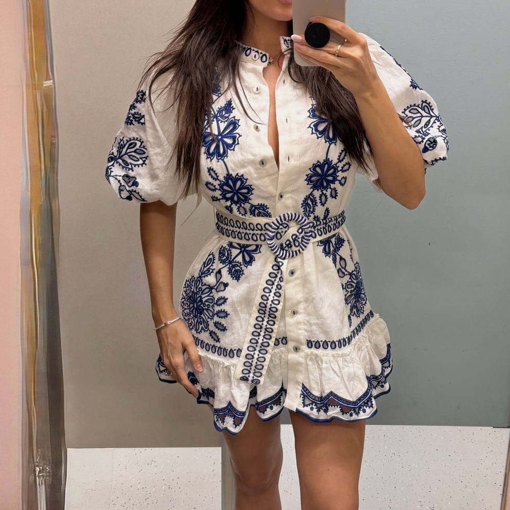 FARM Rio linen mini dress